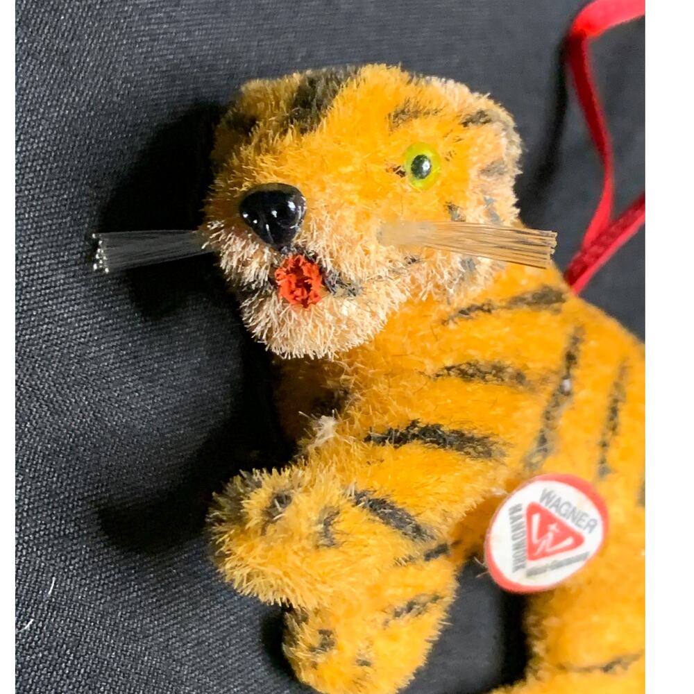Vintage Wagner Handwork Flocked Tiger Figurine West Germany 1966-1983